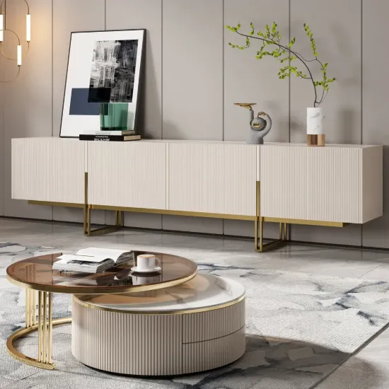 Grovyn 2413 mm TV Stand & Nesting Coffee Table Set