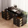Chanor Retractable Champagne Makeup Vanity Closet Island with Glass Top – AUD-H2311