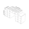 Chanor Retractable Champagne Makeup Vanity Closet Island with Glass Top – AUD-H2311