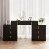 Chanor Retractable Champagne Makeup Vanity Closet Island with Glass Top – AUD-H2311