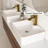 Modern 150 cm Floating Double Bathroom Vanity with Stone Resin Top, Ceramic Basin