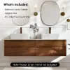 Modern 150 cm Floating Double Bathroom Vanity with Stone Resin Top, Ceramic Basin