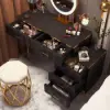 Modern Extendable Dressing Table with 5 Drawers, Stool & LED Mirror