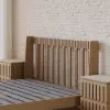 Modern Queen Natural Platform Bed with Boucle Headboard Pillows