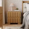 Picture of Florva Ash Wood 2-Drawer Nightstand with Faux Travertine-Top – AUD-H2318