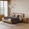 Picture of Florva Ash Wood 2-Drawer Nightstand with Faux Travertine-Top – AUD-H2318
