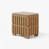 Florva Ash Wood 2-Drawer Nightstand with Faux Travertine Top Set of 2 – AUD-H2319