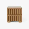 Florva Ash Wood 2-Drawer Nightstand with Faux Travertine Top Set of 2 – AUD-H2319