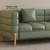 Axial 200 cm Faux Leather Fluted Sofa with Gold Legs & Pillows, Set of 2 – Aurora Performance – AUD-H2320