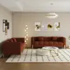 Axial 200 cm Boucle Fluted Sofa with Gold Legs & Pillows, Set of 2 – Aurora – AUD-H2321