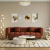 Axial 200 cm Boucle Fluted Sofa with Gold Legs & Pillows, Set of 2 – Aurora – AUD-H2321