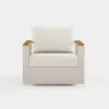 Picture of Tevara Outdoor Teak & Aluminium Swivel Lounge Chair in Sand, Set of 2