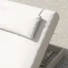 Wood & Aluminium Outdoor Lounger Daybed Patio Furniture in Warm White Cushion Set of 2