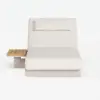 Wood & Aluminium Outdoor Lounger Daybed Patio Furniture in Warm White Cushion Set of 2