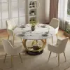 Dining Set 1350mm Modern Style Round Sintered Stone Dining Table with 4 Chairs