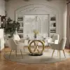 Dining Set 1350mm Modern Style Round Sintered Stone Dining Table with 4 Chairs