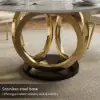 Dining Set 1350mm Modern Style Round Sintered Stone Dining Table with 4 Chairs