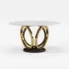 Dining Set 1350mm Modern Style Round Sintered Stone Dining Table with 4 Chairs