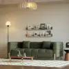 Picture of Axial Boucle Upholstered Accent Chair 2007 mm Boucle Fluted Sofa with Gold Legs & Pillows – AUD-H2326
