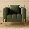 Picture of Axial Boucle Upholstered Accent Chair 2007 mm Boucle Fluted Sofa with Gold Legs & Pillows – AUD-H2326