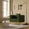 Picture of Axial Boucle Upholstered Accent Chair 2007 mm Boucle Fluted Sofa with Gold Legs & Pillows – AUD-H2326