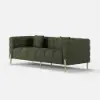Picture of Axial Boucle Upholstered Accent Chair 2007 mm Boucle Fluted Sofa with Gold Legs & Pillows – AUD-H2326