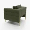 Picture of Axial Boucle Upholstered Accent Chair 2007 mm Boucle Fluted Sofa with Gold Legs & Pillows – AUD-H2326