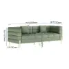 Axial Performance Leather Accent Chair 2007 mm Fluted Sofa with Gold Legs & Pillows – AUD-H2327