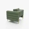 Axial Performance Leather Accent Chair 2007 mm Fluted Sofa with Gold Legs & Pillows – AUD-H2327
