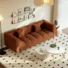 Picture of Axial Boucle Upholstered Accent Chair 2007 mm Boucle Fluted Sofa with Gold Legs & Pillows – AUD-H2328