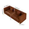 Picture of Axial Boucle Upholstered Accent Chair 2007 mm Boucle Fluted Sofa with Gold Legs & Pillows – AUD-H2328
