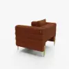 Picture of Axial Boucle Upholstered Accent Chair 2007 mm Boucle Fluted Sofa with Gold Legs & Pillows – AUD-H2328
