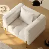 Axial Performance Leather Accent Chair 2007 mm Fluted Sofa with Gold Legs & Pillows – AUD-H2329