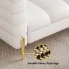 Axial Performance Leather Accent Chair 2007 mm Fluted Sofa with Gold Legs & Pillows – AUD-H2329