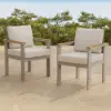 Tevara 7 Pieces Rectangle Teak & Aluminium Outdoor Patio Dining Set for 6 Persons