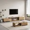 Mordel Natural Extendable TV Stand & Coffee Table Set