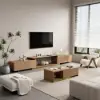 Mordel Natural Extendable TV Stand & Coffee Table Set
