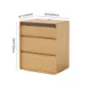 Meloa 600mm Wooden 3-Drawer Smart Nightstand With LED Lighting & Charging Station Set of
