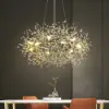 Mid Century Modern 12-Light Crystal Firework Sputnik Chandelier Pendant Ceiling Light