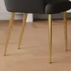 Modern Black PU Leather Upholstered Dining Chair with Metal Legs, 2 Pieces