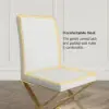 Dochic Modern White Leather Dining Room Chair Upholstered Gold Legs (Set of 4)