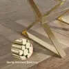Dochic Modern White Leather Dining Room Chair Upholstered Gold Legs (Set of 8)