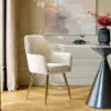 Modern Dining Chair Beige Velvet Upholstered Dining Chairs With Arms 8 Pieces
