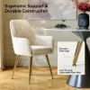 Modern Dining Chair Beige Velvet Upholstered Dining Chairs With Arms 8 Pieces