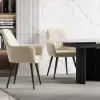Picture of Modern Beige Velvet Dining Chair with Cushioned Seat, 6 Pieces