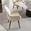 Modern Beige Velvet Dining Chair with Cushioned Seat, 8 Pieces