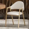 Modern Warm White Boucle Dining Chair with Upholstered, 4 Pieces