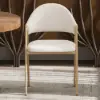 Modern Warm White Boucle Dining Chair with Upholstered, 4 Pieces