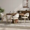 Modern Warm White Boucle Dining Chair with Upholstered, 4 Pieces