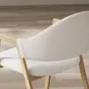 Modern Warm White Boucle Dining Chair with Upholstered, 4 Pieces